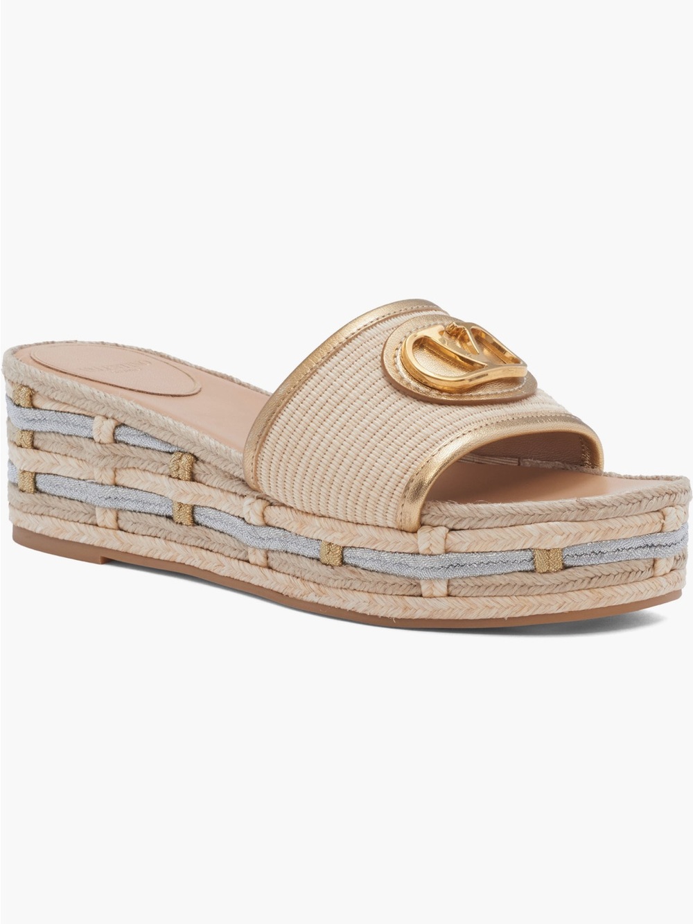 Valentino Garavani VLogo flatform espadrille slides Sandal Italy New 39 Eur 9 US